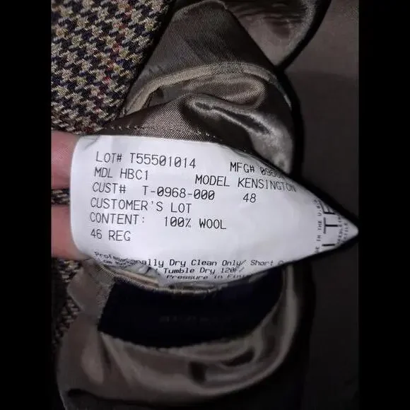 Burberry Kensington Tan Blue‎ Brown Plaid Size 46R